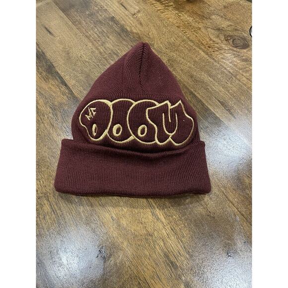 Hand Knitted Other - *IN HAND NOW* MF Doom Beanie Maroon W/Gold Thread FW 2023 - Ready To Ship!!